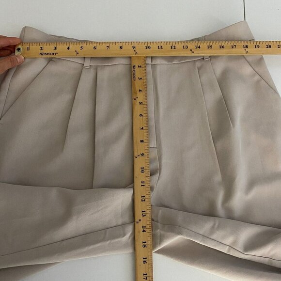 Abercrombie & Fitch Pleated Wide Leg Dress Pants Womens 34 / 18L Beige - Picture 8 of 10